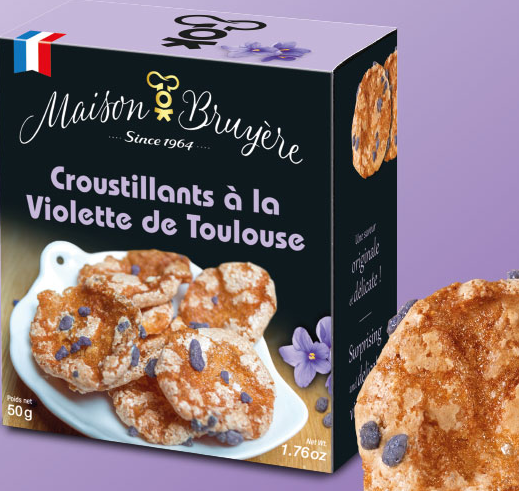 Croustillants à la Violette de Toulouse, Gebäck mit kandierten Veilchen (50g)
