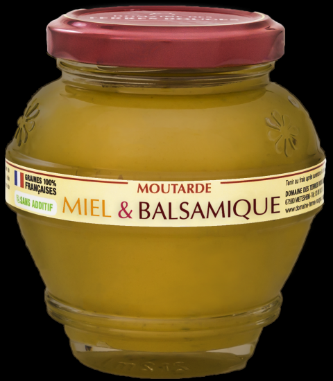 Domaine des Terres Rouges Moutarde Miel & Balsamique, Senf mit Honig und Balsamico (200g)