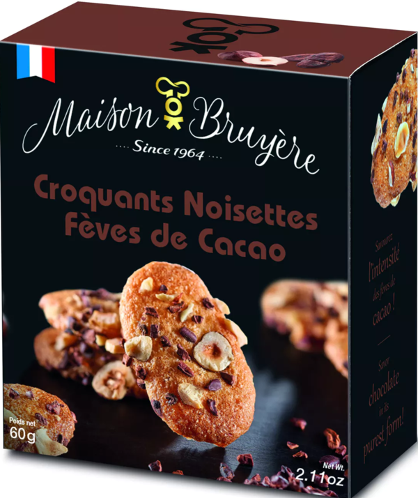 Croquants Noisettes & Fèves de Cacao, Haselnuss & Kakaobohnen (60g)
